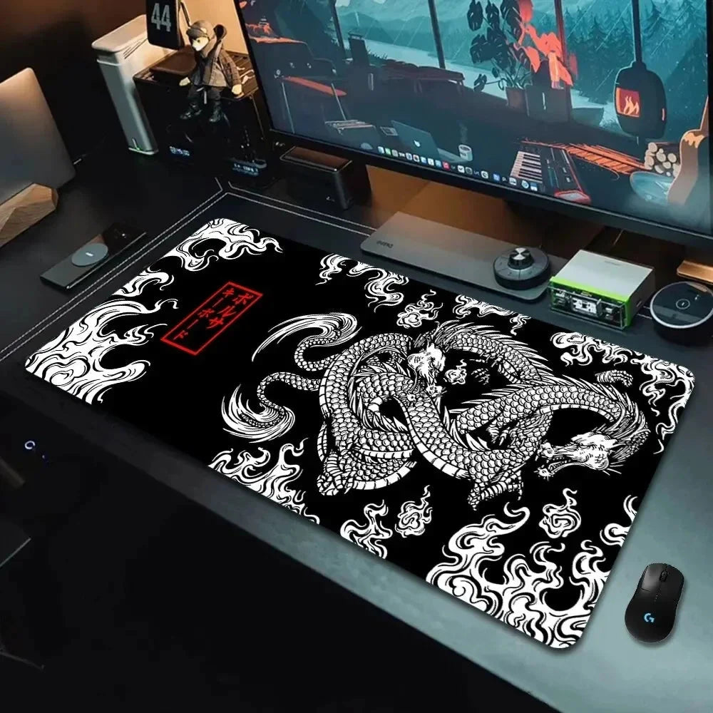 Japanese Dragon Large XXL Gaming Mousepad 900x400 700x300 Speed Desk Mat Anime Theme Keyboard Gamer Mouse Pad for Esports Econic Blanks
