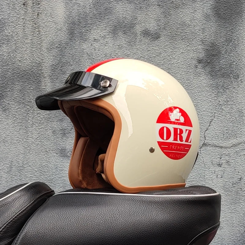 Retro semi-open motorcycle helmet cross-country motorcycle accessories motorcycle helmet 3/4 retro helmet in winter Quick Pick Grocers