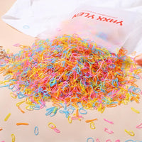 500/1000Pcs/bag Girls Colourful Disposable Rubber Band Hair Ties Headband Children Ponytail Holder Bands Kids Hair Accessories Purest Peak