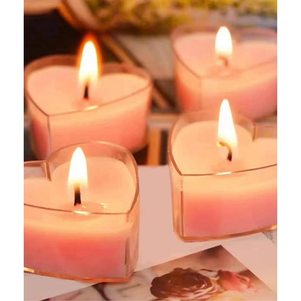 9pcs Heart-shaped Scented Tea Candles Valentine's Day Romantic Love Candle Proposals Wedding Anniversary Decorative Candle Econic Blanks
