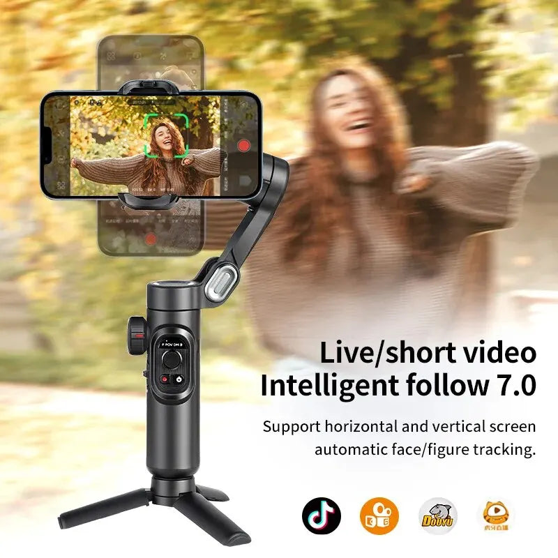 AOCHUAN 3-Axis Handheld Gimbal Stabilizer SmartXE for Smartphone for iPhone Android AI Face Tracking TikTok Vlog Quick Pick Grocers