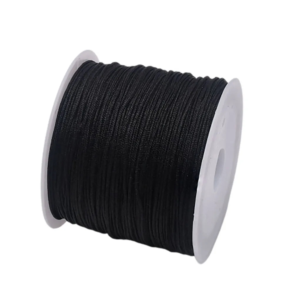50Yds 0.8mm Crafts Nylon Cord For Jewelry Making Beading Braided Nylon Satin String for Bracelets Rattail Trim Chinese Knot Econic Blanks