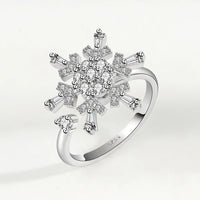 VENTFILLE 925 Sterling Silver Sunflower Diamond Zircon Rotatable Ring For Women Gift Relieve Stress Ring Jewelry Wholesale Quick Pick Grocers