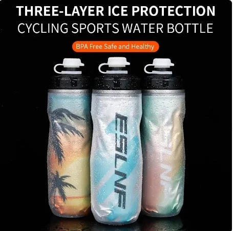610ML Cycling Keep Cold Water Bottle MTB Road bike Portable Cup Lightweight Outdoor Cycling Water bottle Bike Accessory Econic Blanks