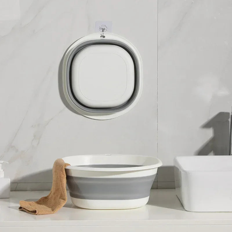 Plastic Folding Wash Basin, Portable Laundry Tub for Home, Bathroom, Kitchen, Adult & Baby Bath Basin, Travel Wash Basket Quick Pick Grocers