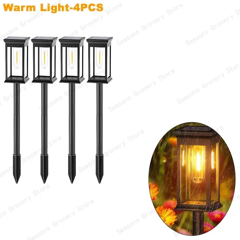 Waterproof LED Solar Lights for Garden Yard Driveway - Automatic Pathway Lighting Outdoor Landscape Lighting Auto On/Off at Dusk Quick Pick Grocers