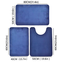 Three Piece Toilet, Bath Floor Mat, Shower Mat, Bath Absorbent Mat, Non Slip Carpet, Soft and Comfortable, Laundry Room. Quick Pick Grocers