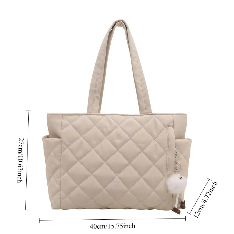 Rectangular Large Capacity Single Shoulder Bag for Commuting To Work Korean Style Women's Tote Bag Lightweight Casual Handbag Quick Pick Grocers