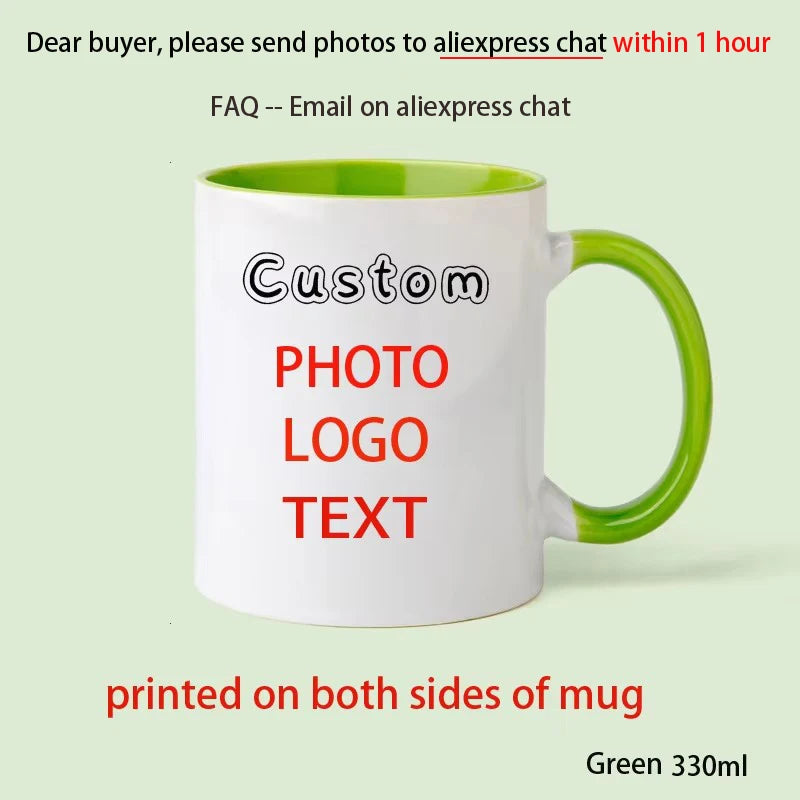 Personalised Your Photo Mug, Custom NAME IMAGE  Cup,Customize Coffee Mugs, Tea Cups, Mothers' day, Fathers' day Wedding Gift Quick Pick Grocers