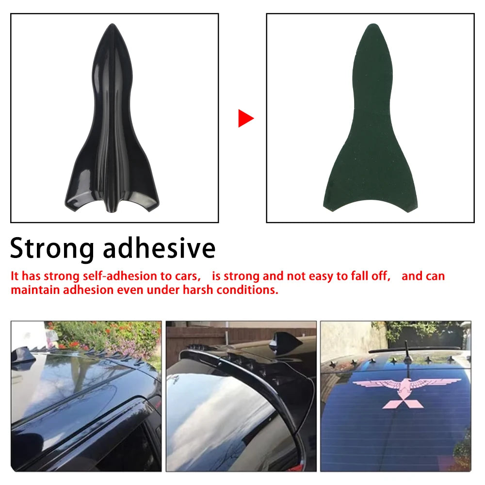 10Pcs Universal PU Rear Roof Shark Fins Spoiler Wing Kit Car Roof Spoiler Bumper Spoiler Shark Fin Diffuser Vortex Generator