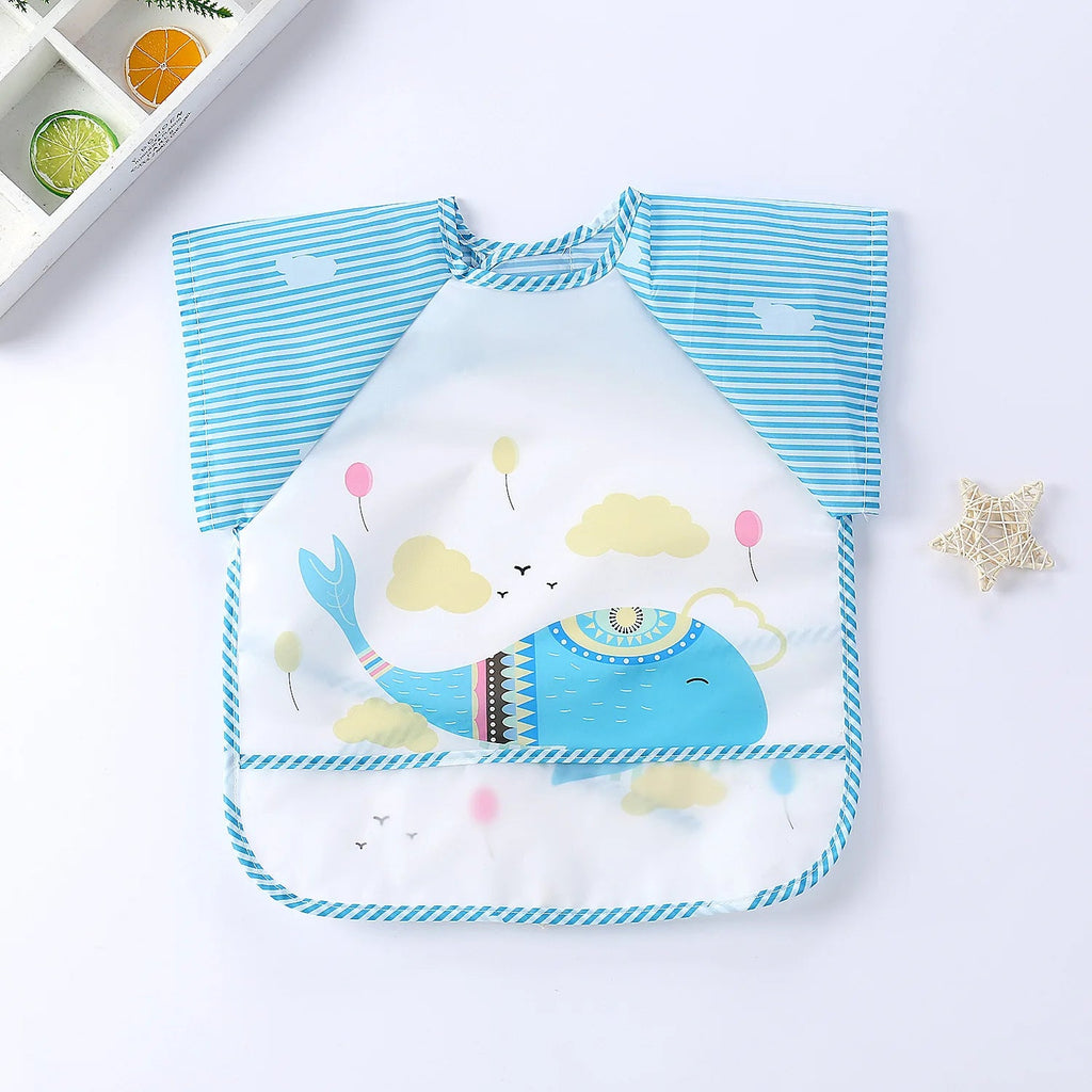 Waterproof EVA Full Sleeve Baby Bibs Children Apron Long Sleeve Feeding Smock Kids Eating Breastplate Infant Scarf Clothing Quick Pick Grocers
