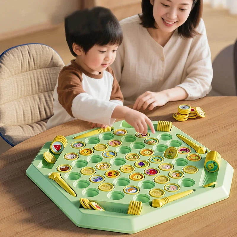 Animal Flip Chess Fun Memory Game Board Games Parent-Child Interactive Family Party Board Games Children Adult Social Table Game Econic Blanks