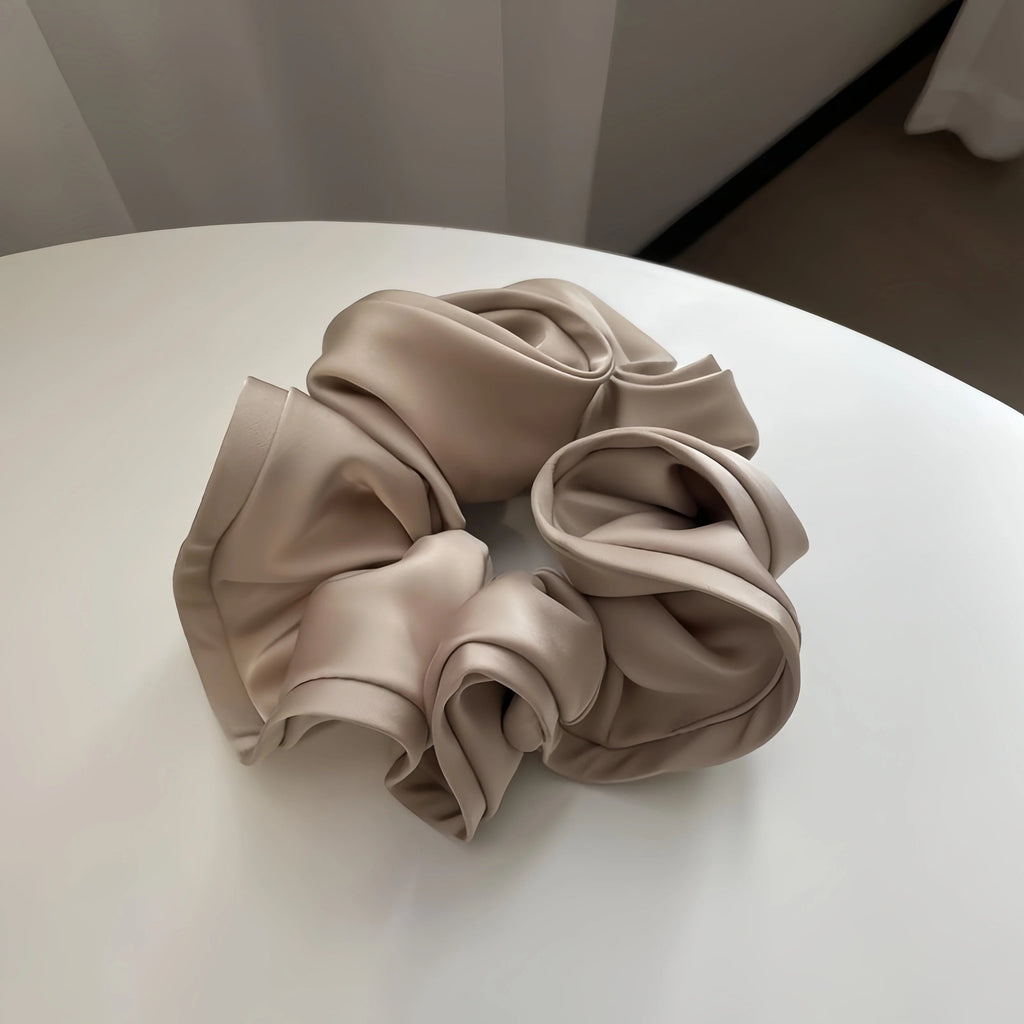 Korean Big Hair Tie Ribbon Scrunchies Satin Elastic Hair Band Bow Women Simple Temperament New Style  Ponytail Hair Accessories Quick Pick Grocers