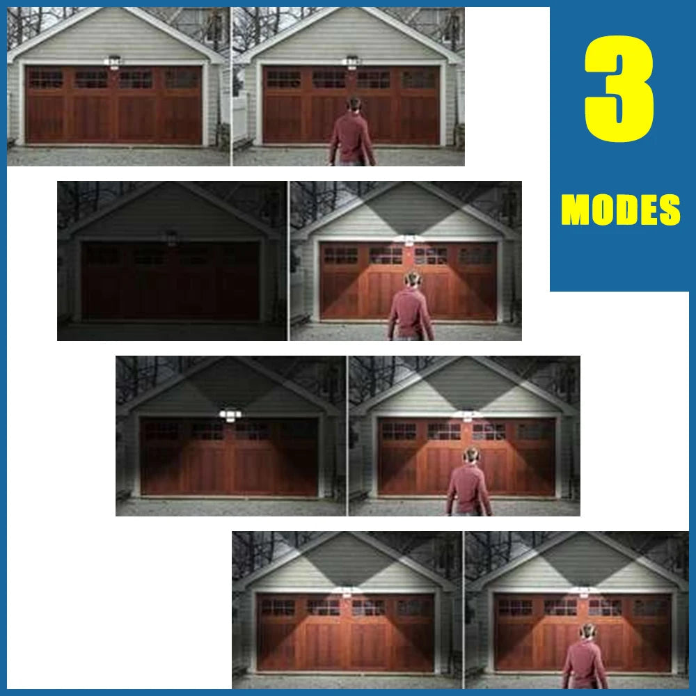 1 PACK Outdoor Motion Sensor Lamp, 4-Head Solar Power Light, 122 LED Solar Light, Flood Lights ,3000 Lumens,270° Lighting  Range Econic Blanks