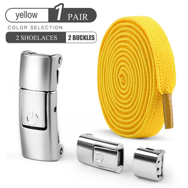 8mm No Tie Shoe Laces Press Lock Shoelaces Without Ties Elastic Laces Sneaker Kids Adult Widened Flat Shoelace for Shoes Quick Pick Grocers