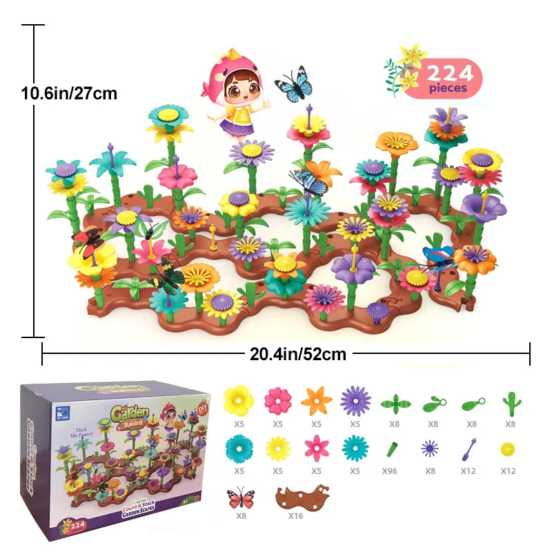 Grow Their Imagination with STEM Educational Flower Garden Building Toy - Perfect Gift for 3-7 Year Old Boys & Girls! Quick Pick Grocers