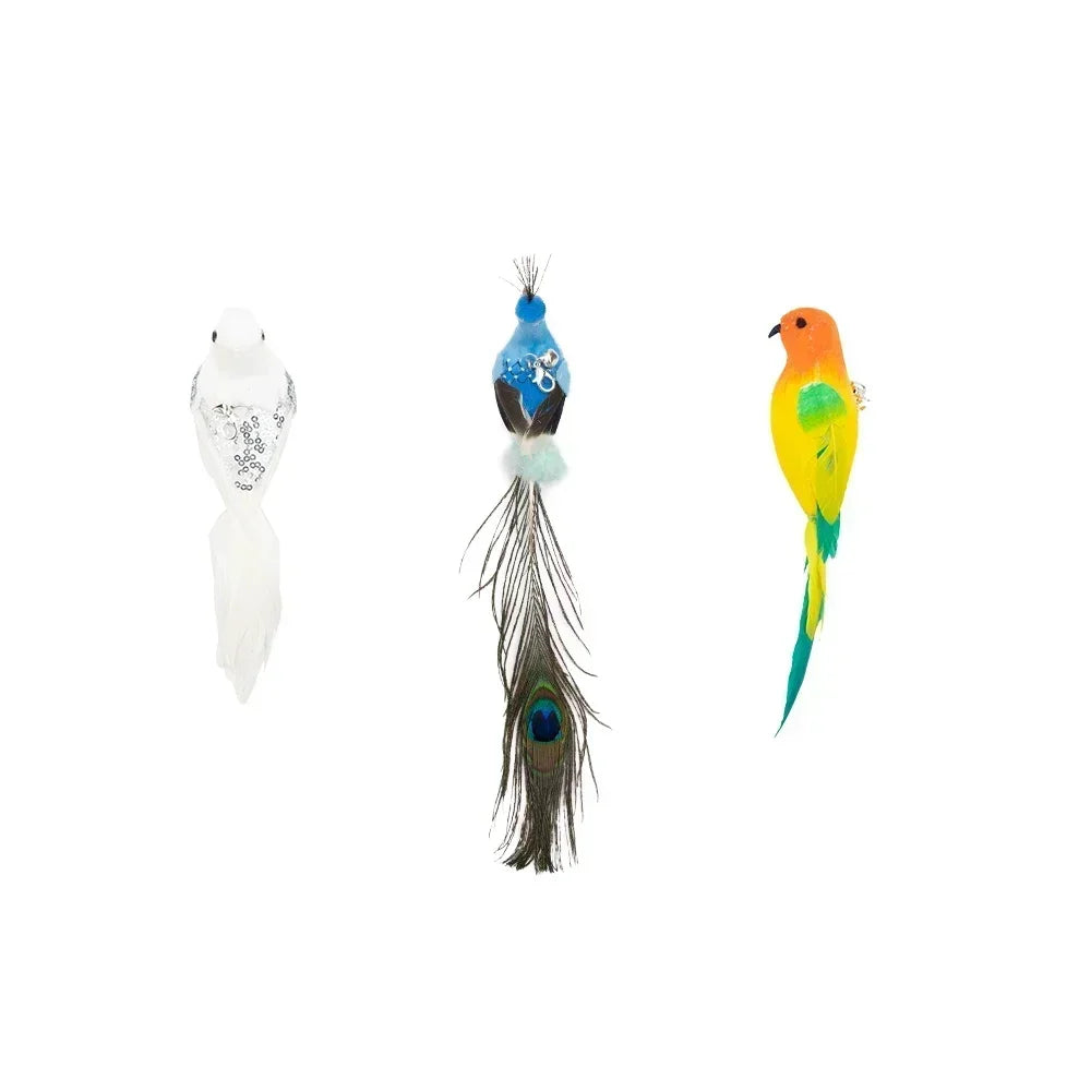 Simulation Bird Cat Toys Funny Interactive Peacock with Bell Cat Stick Toy for Kitten Playing Teaser Wand Toys Pet Cats Supplies Quick Pick Grocers