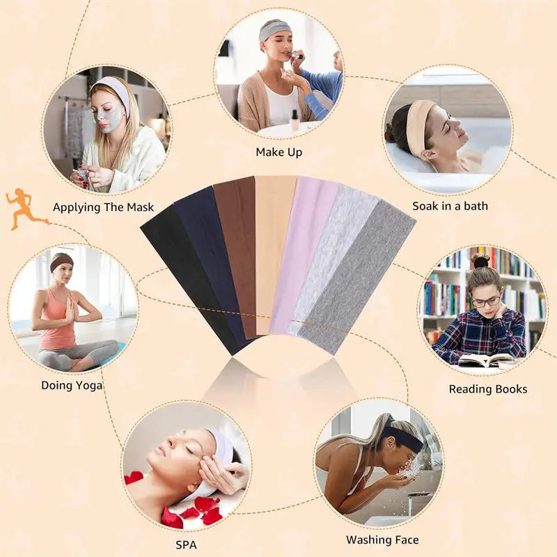 7PCS Elastic Sports Headbands For Women Stretchy Candy-Colored Hairbands Fashion Sweatbands For Fitness Yoga Running Cycling Quick Pick Grocers
