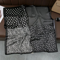 2025 Silk Shawl Print Headscarf Cat Hair Wrap Neckerchief Female Satin Square Scarf For Women Headband Foulard Hijab Bandana Quick Pick Grocers