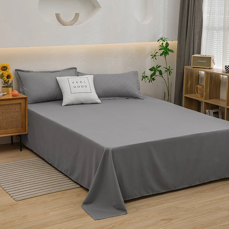 One solid color simple sheet Machine washable single double bed linen Student dormitory sheet (pillowcase not included) Quick Pick Grocers