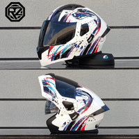 ORZ Personalised Motorcycle Full Face Helmet Men Women Fashion Dual Lens Helmets Motocross Racing Modular Flip Up Casco Moto Quick Pick Grocers