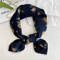 55cm Laies Headband Cotton Linen Square Scarf Women Korean College Girls Fashion Spring Autumn New Style Elegant Neck Scarves Quick Pick Grocers