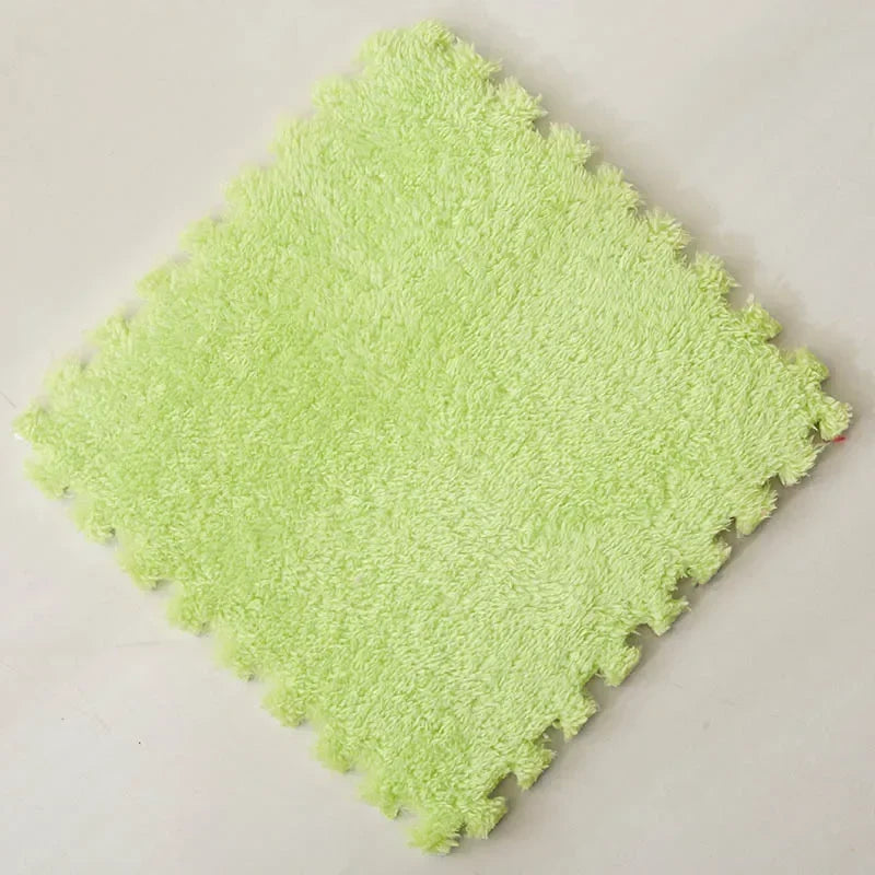 30*30CM Soft Plush Children Kids Rug Play Mat Puzzle Carpet Warm Playmat Interlocking Exercise Tiles Floor Carpet Decoration Mat Quick Pick Grocers
