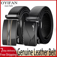 OYIFAN Men Belt Genuine Leather Belt for men Automatic belts Adjustable waistband Business belts 허리띠 Quick Pick Grocers