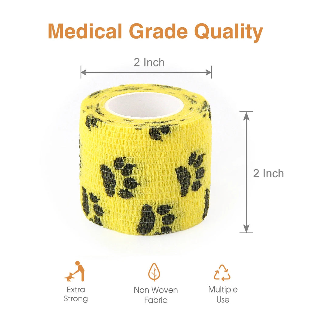 24 Rolls Elastic Bandage Self Adhesive Bandage Wrap Cohesive Tape Vet Wrap for Dog Cat Horse Pet Animals Ankle Sprains Quick Pick Grocers