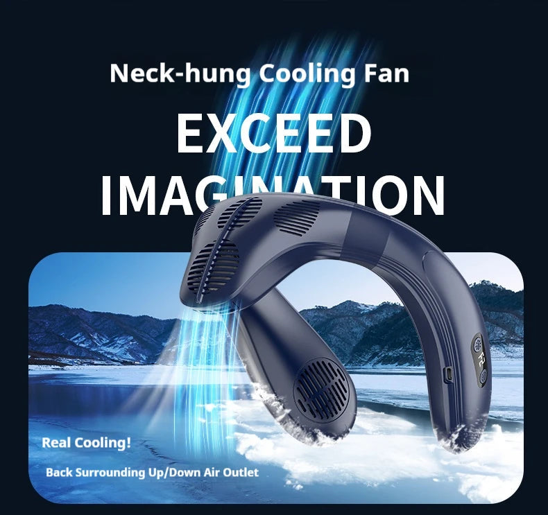 New Neck Air Conditioner Portable Neck Fan Rechargeable Semiconductor Cooling Bladeless Fan Outdoor Personal Fan Wearable Cooler Quick Pick Grocers