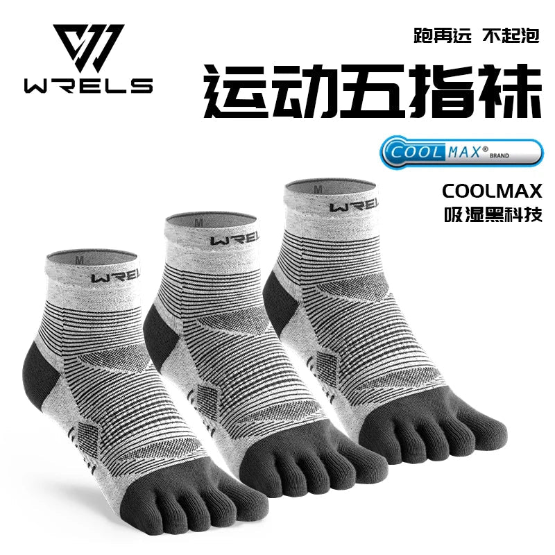 WRELS Coolmax Sports Socks Comfy Elastic Shock-proof Breathable Run Knitted Socks High Performance Athletic Five Toe Socks Quick Pick Grocers