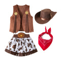 Cowboy Costume for Girls Purim Halloween Toddler Child Cowgirl Cosplay Vest Skirt Party Fancy Dress Carnival Birthday Clothes Quick Pick Grocers