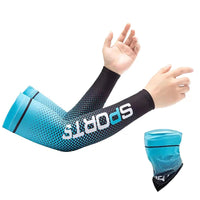 Print Ice Silk Arm Sleeves Breathable Sun Protection Arm Covers Summer Cycling Sports Anti-Sunburn Cooling Long Arm Cuffs Quick Pick Grocers