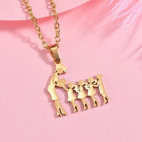 Girls Boy Children Stainless Steel Family Necklaces Mama Pendants Necklace Birthday Gifts For Women Jewelry Mother's Day Jewelry Quick Pick Grocers