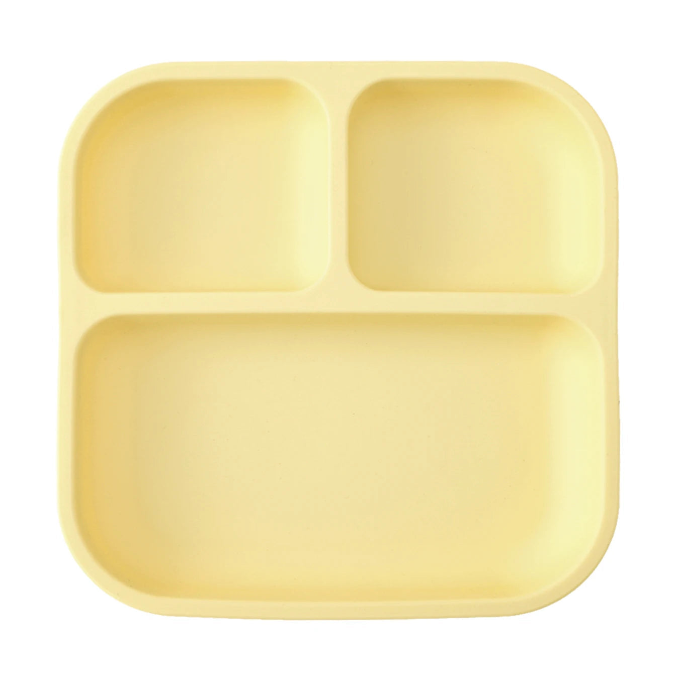 Color Kids 1PCS BPA Free Silicone Divided Square Plate Suction Baby Dish Leakproof Toddler Kids Meal Tray Easy Clean Tableware Purest Peak