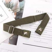 Elastic Belt Without Buckle Canvas Women Buckle Free Belt Ladies Jeans Pants Waist Lazy Belt Stretch No Buckle Invisible Belt Quick Pick Grocers