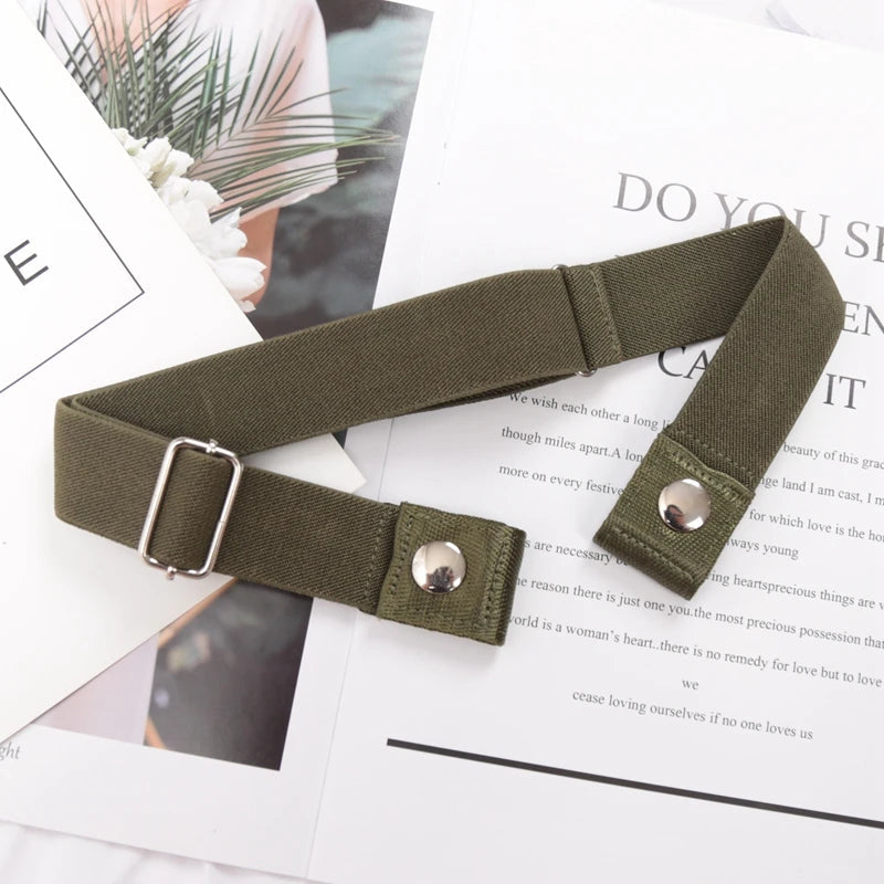Elastic Belt Without Buckle Canvas Women Buckle Free Belt Ladies Jeans Pants Waist Lazy Belt Stretch No Buckle Invisible Belt Quick Pick Grocers
