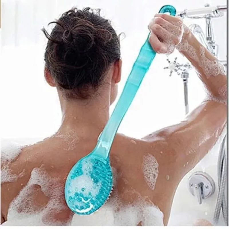 Back Body Bath Shower Sponge Scrubber Brushes With Handle Exfoliating Scrub Skin Massager Exfoliation Bathroom Brush Quick Pick Grocers