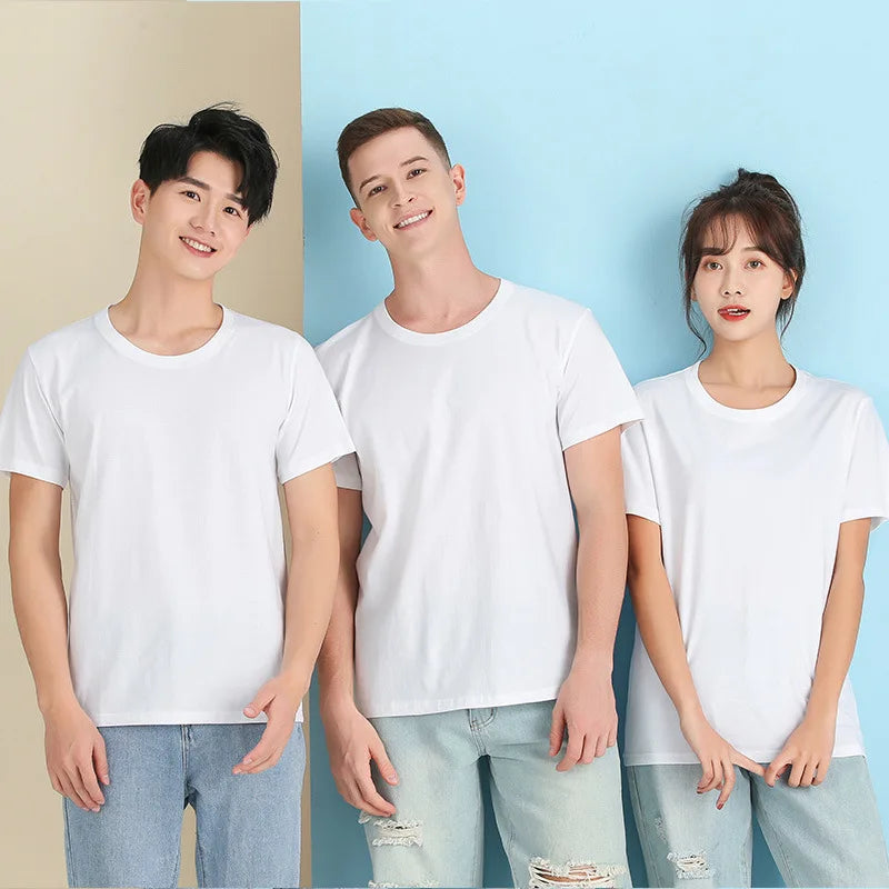 2026 Brand New 100% Cotton Mens T-shirt Pure Color Men T Shirts Round Collar Short-Sleeve Man T-shirt Top Tees For Male Clothes Quick Pick Grocers