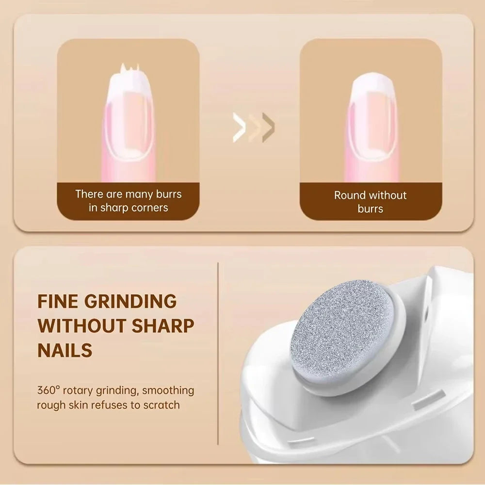 2in1 Electric Nail Clipper Cutter with LED Light Anti-Pinch Automatic Nail Grinder Trimmer for Baby Mini Manicure Tool Nail Care Quick Pick Grocers