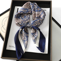 60Colors Luxury Scarf Women 70*70Cm Silk Feel Square Hair Wrapping Foulard Satin Shawl Big Size Head Bandana Hijab Handkerchief Quick Pick Grocers
