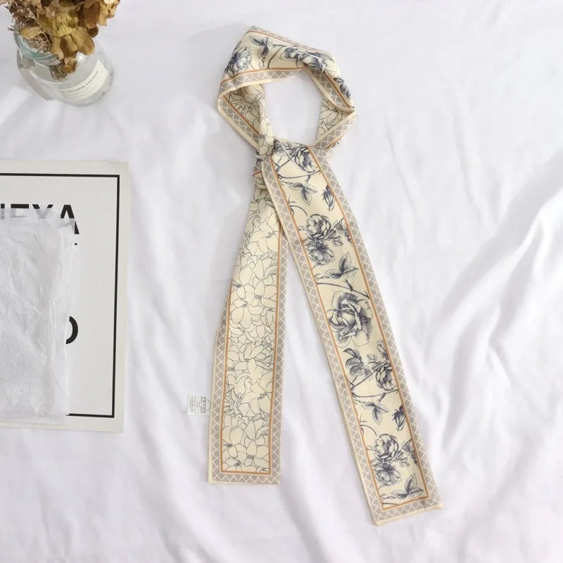 Cashew flower silk scarf, double-sided printed headband, ins decoration, versatile triangle scarf accessories Quick Pick Grocers