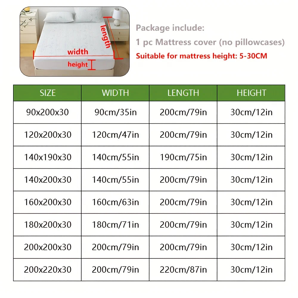 1p Cooling Bamboo Fiber Fitted Sheet, Breathable Mattress Protector Cover  with Deep Pocket for Summer Quick Pick Grocers