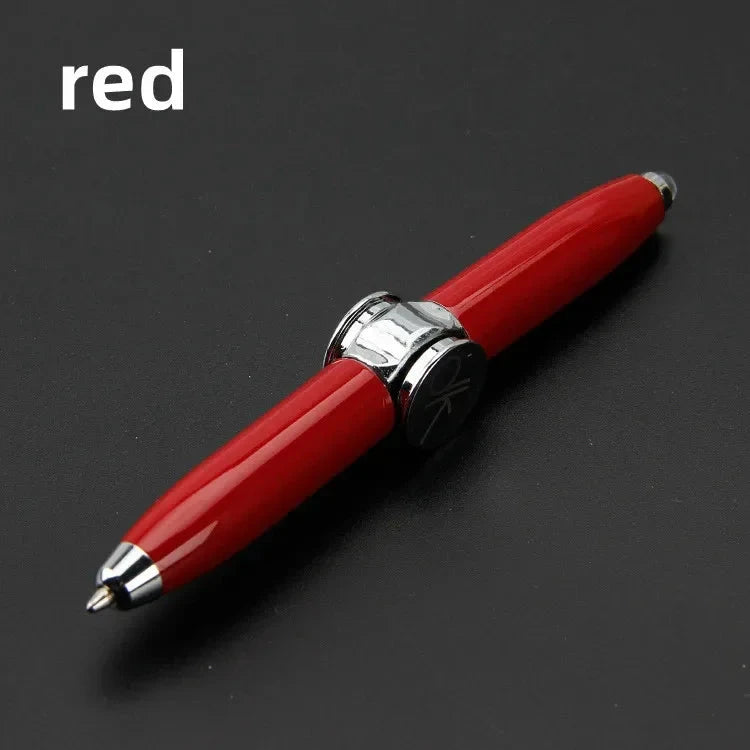 Multifunctional Decompression Finger Rotate Luminous Gyro Pens Toy Fidgets Spinner LED Light Ballpoint Pen Metal Gyro Pen Gift Econic Blanks
