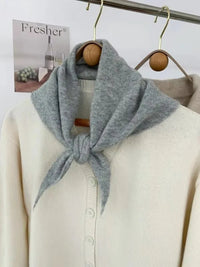 New Women Wool Scarf Shawl Winter Warm Soft Knitted Striped Triangle Fashion Brand Bandana Lady Wool Scarves Quick Pick Grocers