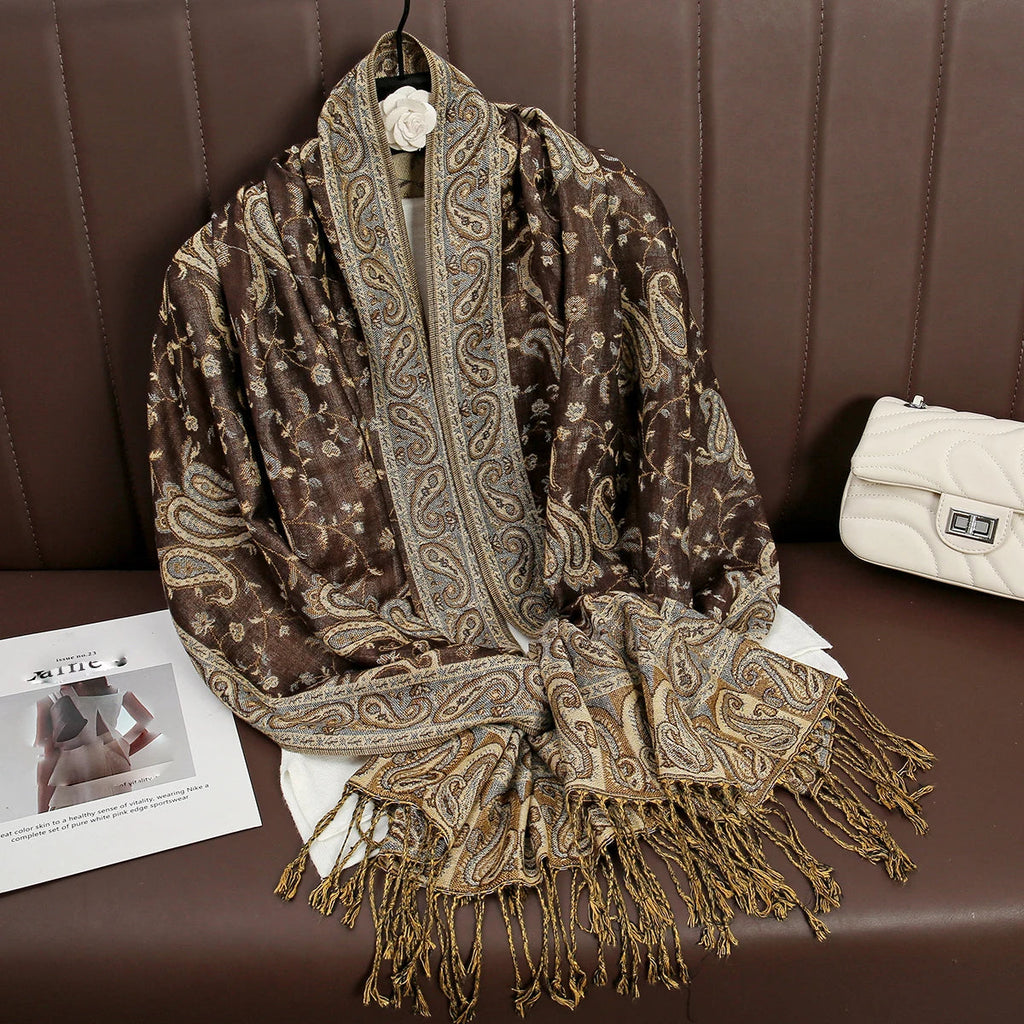 Luxury Brand Autumn Cashmere Pashmina Shawl Lady Wrap Warm Winter Scarves Design Print Female Foulard Cotton Stoles Scarf 2023 Quick Pick Grocers
