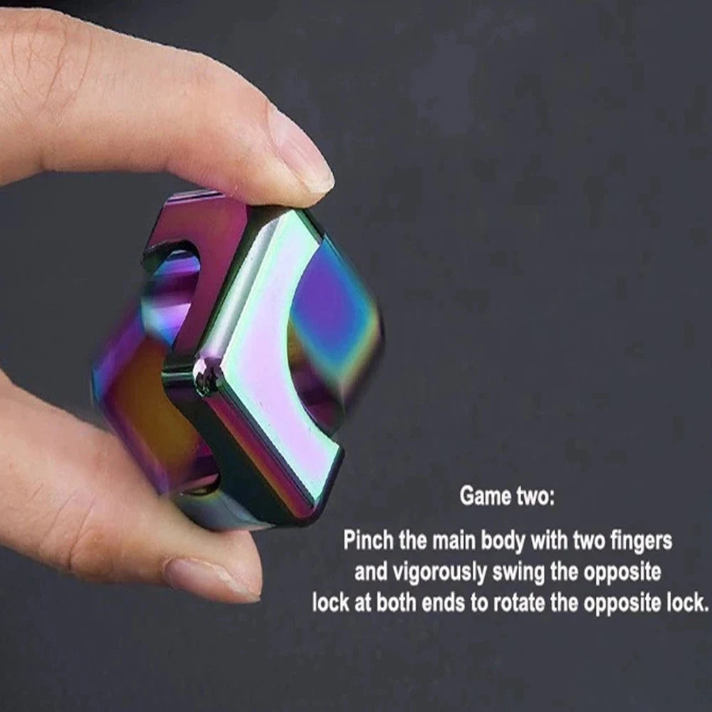 Square Decompression Spinning Top Dice Cube Anti-Anxiety Fingertip Toys Hand Fidget Spinner Vent Toys Flipo Flip For Children Econic Blanks