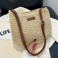 Ladies Fashion Summer Straw Crossbody Bag Women Beach Holiday Shopping Woven Shoulder Handbag Messenger Purses For Women Bags Quick Pick Grocers