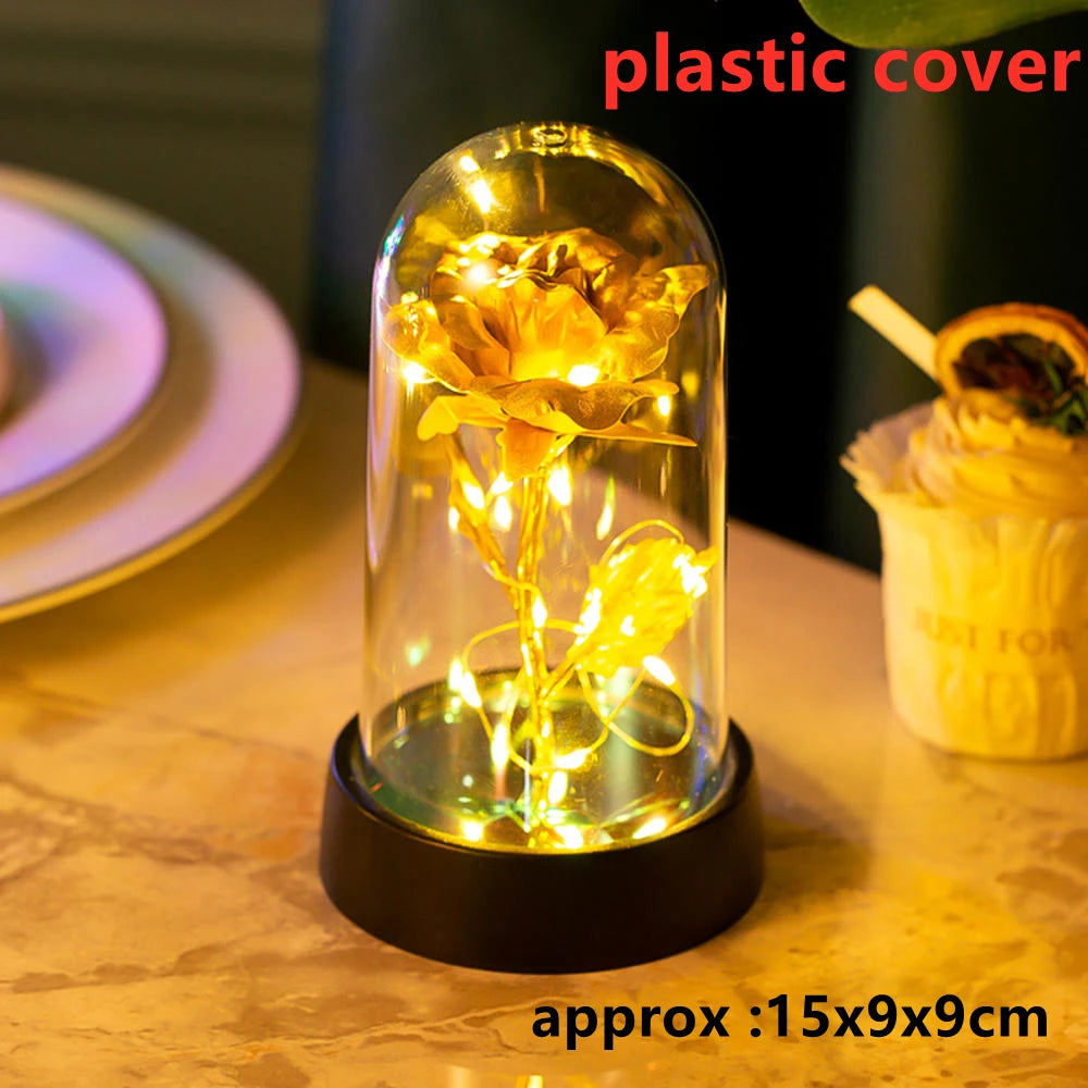 LED Galaxy Three Rose Artificial Flowers, Wedding Decoration, Creative Valentine'S Day and Mother'S Day Gift without Battery 1Pc Quick Pick Grocers