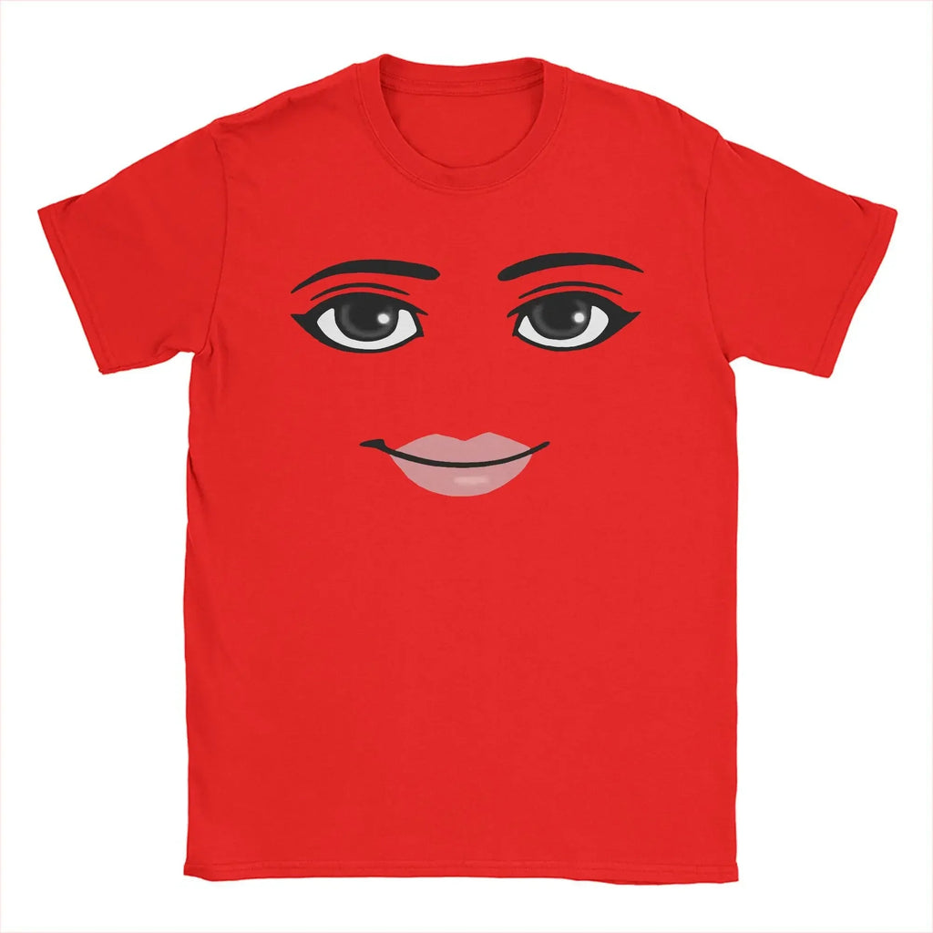 Round Neck Short Sleeve Clothing Summer Novelty Harajuku Streetwear Robot Robloxs Woman Face Game Tshirt Aesthetic Clothes Quick Pick Grocers